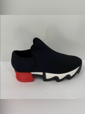 IRI NYC Wes Neoprene slip-on sneaker shoe black red heel comic new 34.5 4.5 4